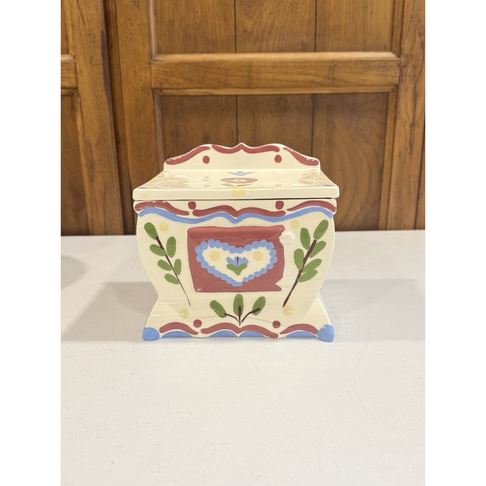 VTG California Cleminsons Folk Art Style Stove Shape Cookie Jar *Rare HTF*